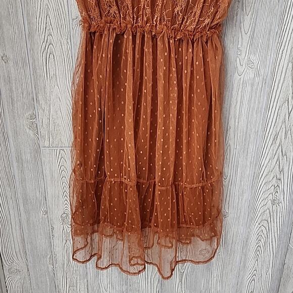 Vero Moda Orange Lace Midi Dress - Picture 4 of 13